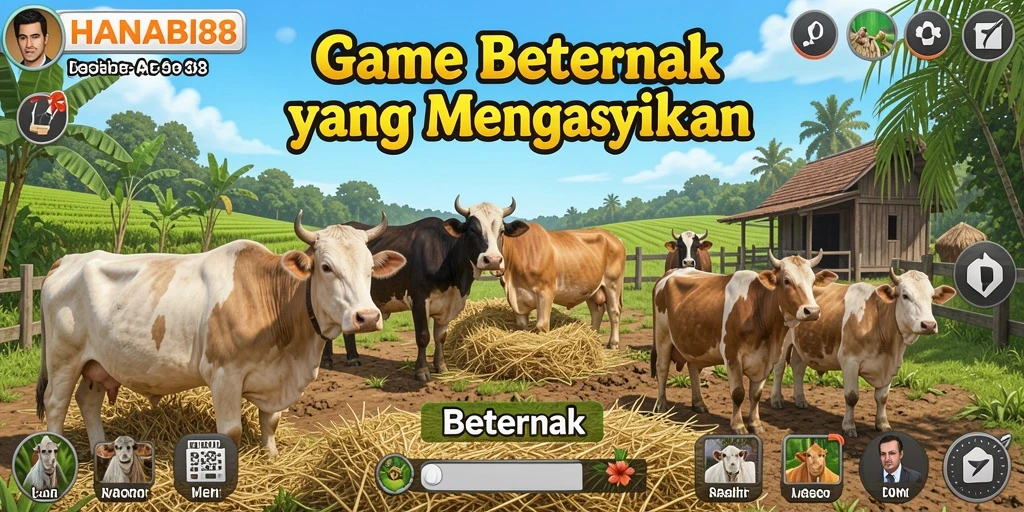 Tampilan antarmuka menarik game Beternak HANABI88.