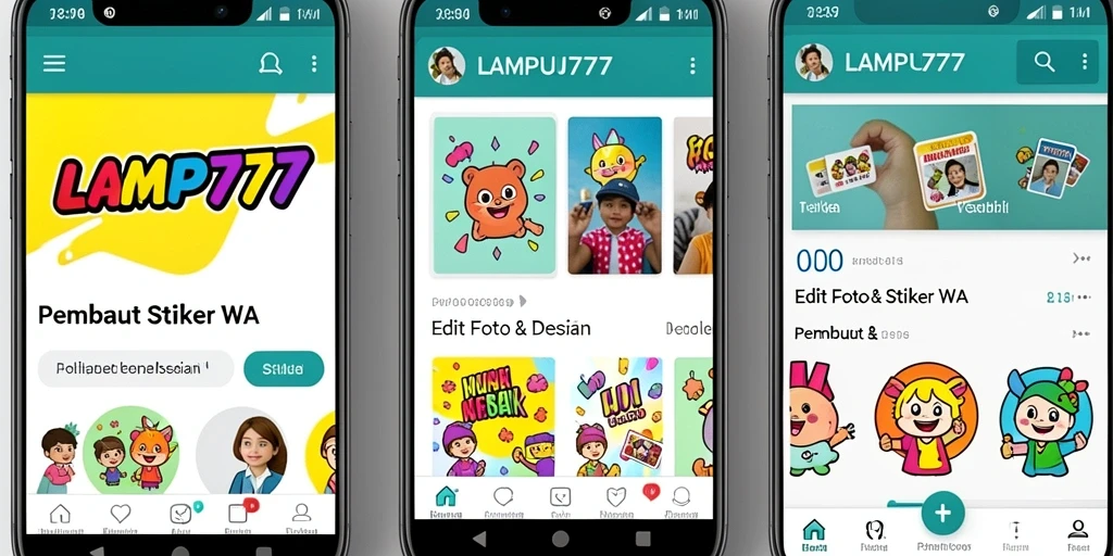 Antarmuka LAMPU777 yang user-friendly untuk membuat stiker WA.