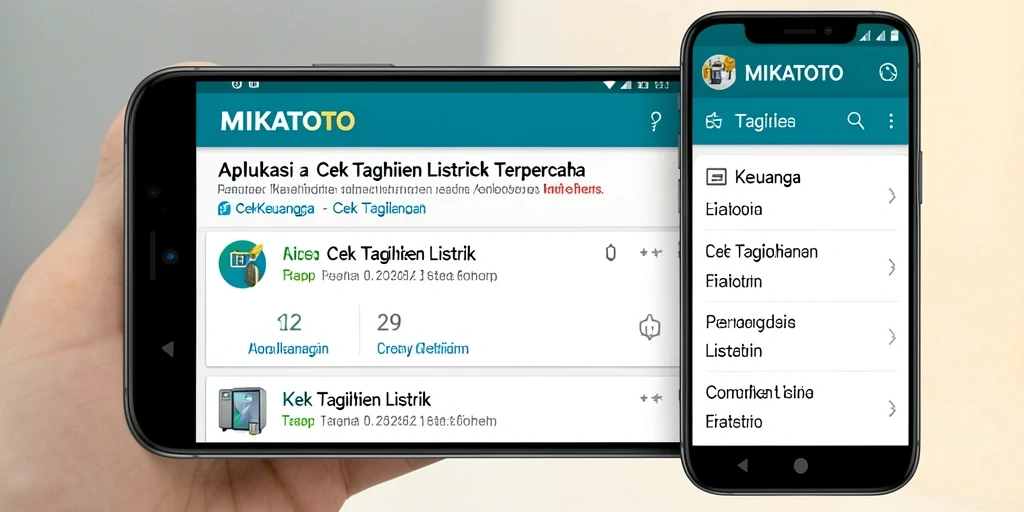 Antarmuka MIKATOTO untuk cek tagihan listrik yang informatif dan user-friendly.