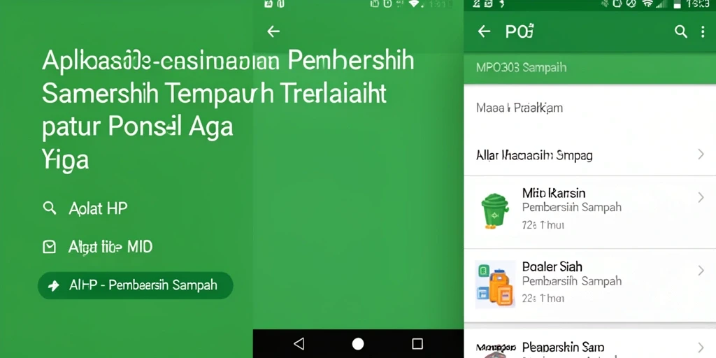 Antarmuka MPO303 menampilkan alat pembersih sampah yang intuitif dan efektif.