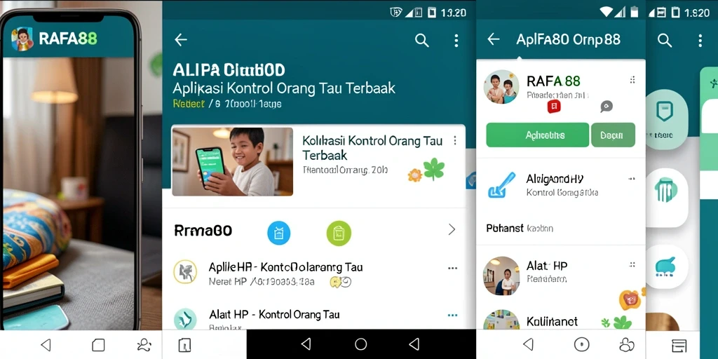 Tampilan antarmuka aplikasi Kontrol Orang Tua RAFA88 yang intuitif.