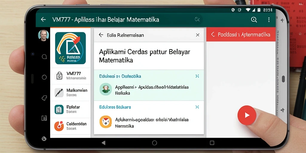 Tampilan antarmuka aplikasi VM777 untuk belajar matematika yang menarik.